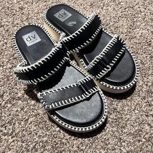 DV by Dolce Vita Black and White Stitch Sandals